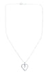 Cubic Zirconia Heart Pendant Silver 16" Italian Necklace JX128563